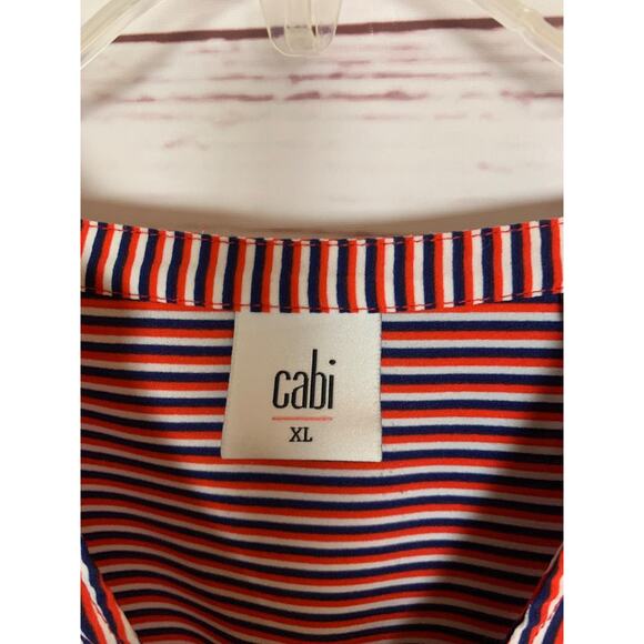 Cabi Women's XL Extra Large Franklin Red White Blue Striped Top Blouse #5335 - Picture 5 of 12